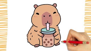 How To Draw CAPYBARA KAWAII I Easy [upl. by Derr]