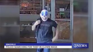 Kingsville Police searching for thief in clown mask [upl. by Nylecaj]