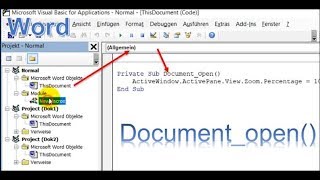 Word Makro beim Öffnen ausführen [upl. by Annayk]