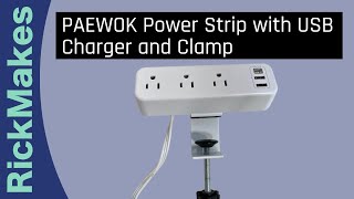 PAEWOK Power Strip with USB Charger and Clamp [upl. by Meekar]