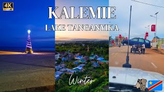 Exploring Kalemie DRC Tanganyika Lake  4K ULTRA HD Video by Drone [upl. by Jodee]