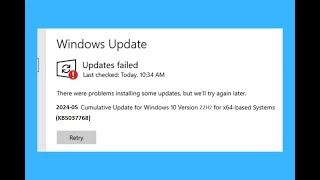 how to Fix 20245 KB5037768 or any win 10 update installation failed [upl. by Ellan]