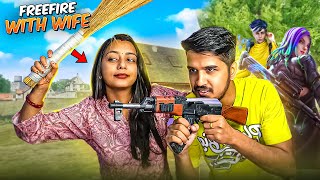 AmitBhai Plays Free Fire With His Wife 😍 [upl. by Nydnarb]