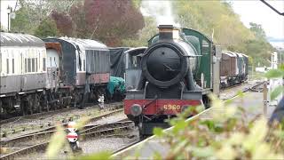 RAVENINGHAM HALL BRINGS IN AND TAKES OUT A TRAIN AT MINEHEAD WSR [upl. by Oringas925]