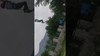 Raziq ul islam doing zip sliding at verinag kashmir kashmir travelling adventure zipline [upl. by Hayilaa]