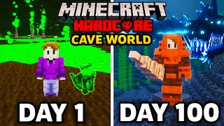 I Survived 100 Days in a CAVE ONLY WORLD in Minecraft Hardcore [upl. by Harwell]