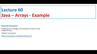 Lecture 60 Java  Array  Example  Sorting an Array  بالعربي [upl. by Eiger344]