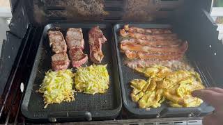 Turn Your Gas Grill to a Flat Iron Grill  Inexpensive [upl. by Grissel20]