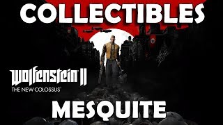 Wolfenstein 2 The New Colossus  Mesquite Collectible Locations Gold Art Cards Records Toys [upl. by Gilroy299]