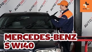 How to change rear brake discs and brake pads MercedesBenz S W140 TUTORIAL  AUTODOC [upl. by Aihtekal]