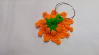 😯wao😯 super easy crochet flower keyring💐👌 [upl. by Eveivenej225]