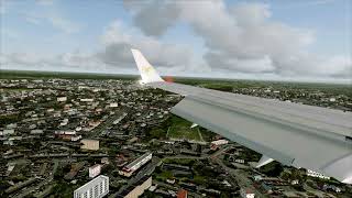 FSX Sriwijaya Air 737500 Landing at Kuala Namu Airport Medan  1080 HD [upl. by Salocin953]