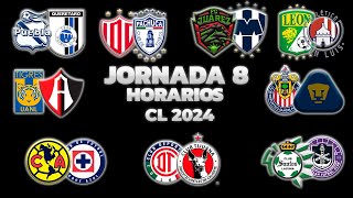 HORARIOS CANALES Y FECHAS DONDE VER LA JORNADA 8  LIGA MX CLAUSURA 2024 [upl. by Neel332]