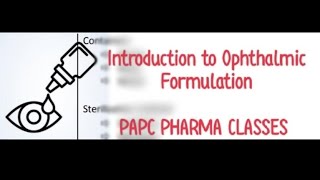 Introduction to Ophthalmic Formulation [upl. by Junno]