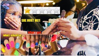 I WENT TO THE WORST REVIEWED NAIL SALON IN MY CITY  SHE HURT ME 😭😱 [upl. by Tedric]