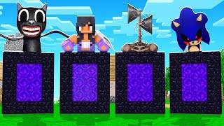 DO NOT CHOOSE THE WRONG PORTAL Aphmau Siren Head Cartoon Cat Sonidexe  MINECRAFT PE [upl. by Rivers]