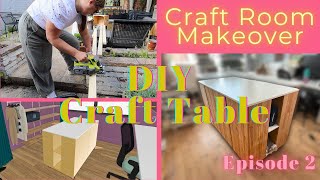 IKEA Hack Craft Table  DIY Moveable Craft Table  Craft Room Makeover [upl. by Maxantia]