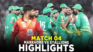 Full Highlights  Markhors vs Stallions  Match 4  Bahria Town Champions Cup 2024  M9A1K [upl. by Zaccaria]