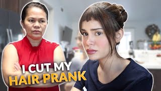 I CUT MY HAIR PRANK  IVANA ALAWI [upl. by Harmaning980]