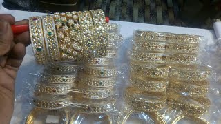 Kundan work new design bentex bangles  new Rajwadi bangles  new two piece bentex bangles [upl. by Atinej180]