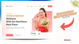 React and React Bootstrap responsive landing page design webcoder [upl. by Ysirhc]