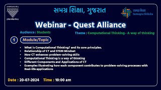 01 Computational Thinking  A way of thinking  20072024 [upl. by Asirac625]