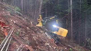 Idaho Logging  Tethered Feller Buncher  Tigercat LX780D [upl. by Esaele]