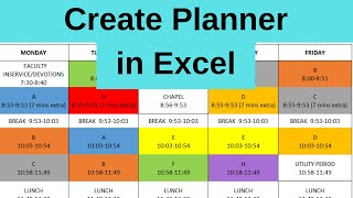 Create Daily Weekly Planner in Excel [upl. by Anailuy55]