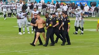 streaker runs on the field at RaidersJaguars game all angles [upl. by Allenrac]