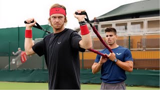 Andrey Rublev GRUELING Tennis Training for 2024  Try at Your Own Risk [upl. by Siuqramed]