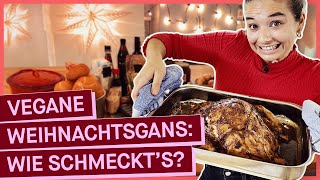 Vegane Weihnachtsgans Wie schwer ist die Zubereitung Und überzeugt sie Bratenprofis [upl. by Aicener]