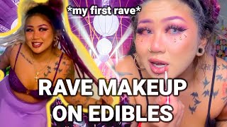 DOING RAVE MAKEUP ON EDIBLES🍃Chit Chat Positivity amp SelfLove  Kimmy Tan [upl. by Yrokcaz]