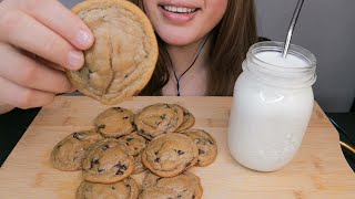 ASMR MILK amp FRESH CHOCOLATE CHIP COOKIES NO TALKING [upl. by Llemar510]