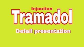 Injection tramadol its machanism indication contraindication available form anddose [upl. by Dielle]