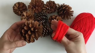 I MAKE AND SELL A LOT OF THEM  GENIUS RECYCLING IDEA WITH PINE CONE  CHRISTMAS 🌲 DIY [upl. by Gatias]