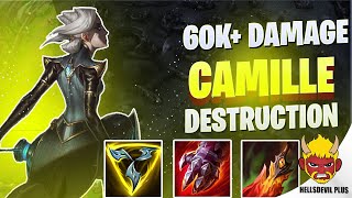 Camille Jungle 60k Damage DESTRUCTION Wild Rift HellsDevil Plus Gameplay [upl. by Blanca]