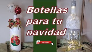 COMO DECORAR BOTELLAS PARA NAVIDAD [upl. by Delmer]