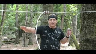 Zipline Tutorial  How to tension a Zip Line wo turnbuckle [upl. by Clardy]