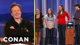 Scraps Conan Grills The Ithaca College Interns  CONAN on TBS [upl. by Adirem]