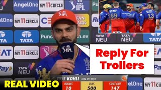 Virat Savage Reply For Trollers After Winning Match Against Gt 🤬 GT vs RCB [upl. by Kemeny]