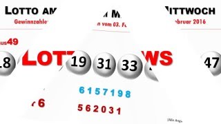 LOTTO Mittwoch  Lottozahlen Gewinnzahlen Ziehung vom 02022016 [upl. by Eirased]