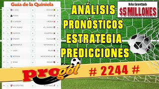 ✅ PROGOL 2244 Análisis completo ✅ Pronósticos de esta semana 🚀 [upl. by Coke]