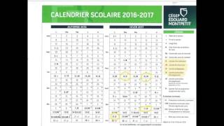 Calendrier scolaire [upl. by Anihs768]