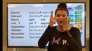 NT2 23 Jaanuuuwaaaarie📅 de 12 maanden van het jaar😀 nieuwe uitspraaktips van juf M learndutch [upl. by Laveen772]