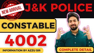 JampK Police Constable Recruitment 2024  JampK new vacancy 2024  JKSSB Constable Syllabus Age [upl. by Annaohj]