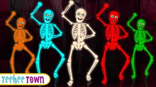 Haunted Five Skeletons Halloween Song  Spooky Scary Skeletons Songs By Teehee Town [upl. by Sewell]