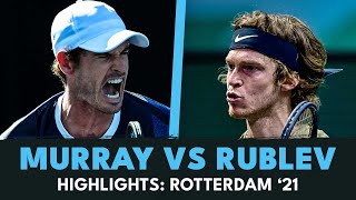 Andy Murray vs Andrey Rublev Extended Highlights  Rotterdam 2021 [upl. by Iggam310]