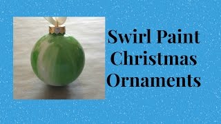 Marble Swirl Paint Christmas Ornament Tutorial  Easy and Beautiful [upl. by Alliw]