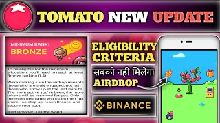 Minimum rank of tomato airdrop 😱  Tomato eligibility criteria 🤑  Tomato New update 🥳 [upl. by Nahgaem952]