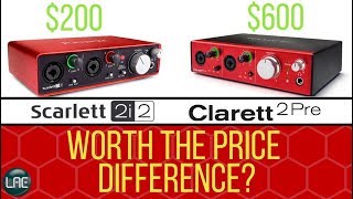 Scarlett 2i2 VS Clarett 2Pre  Latency Preamps AIR Comparison  Focusrite Audio Interface Shootout [upl. by Pinelli]